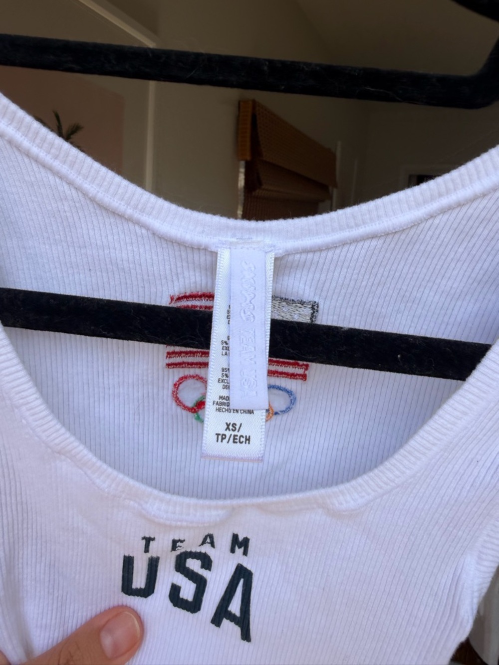 Skims Team USA Olympics White Ribbed Tank Top (NWOT) - Picture 2 of 3